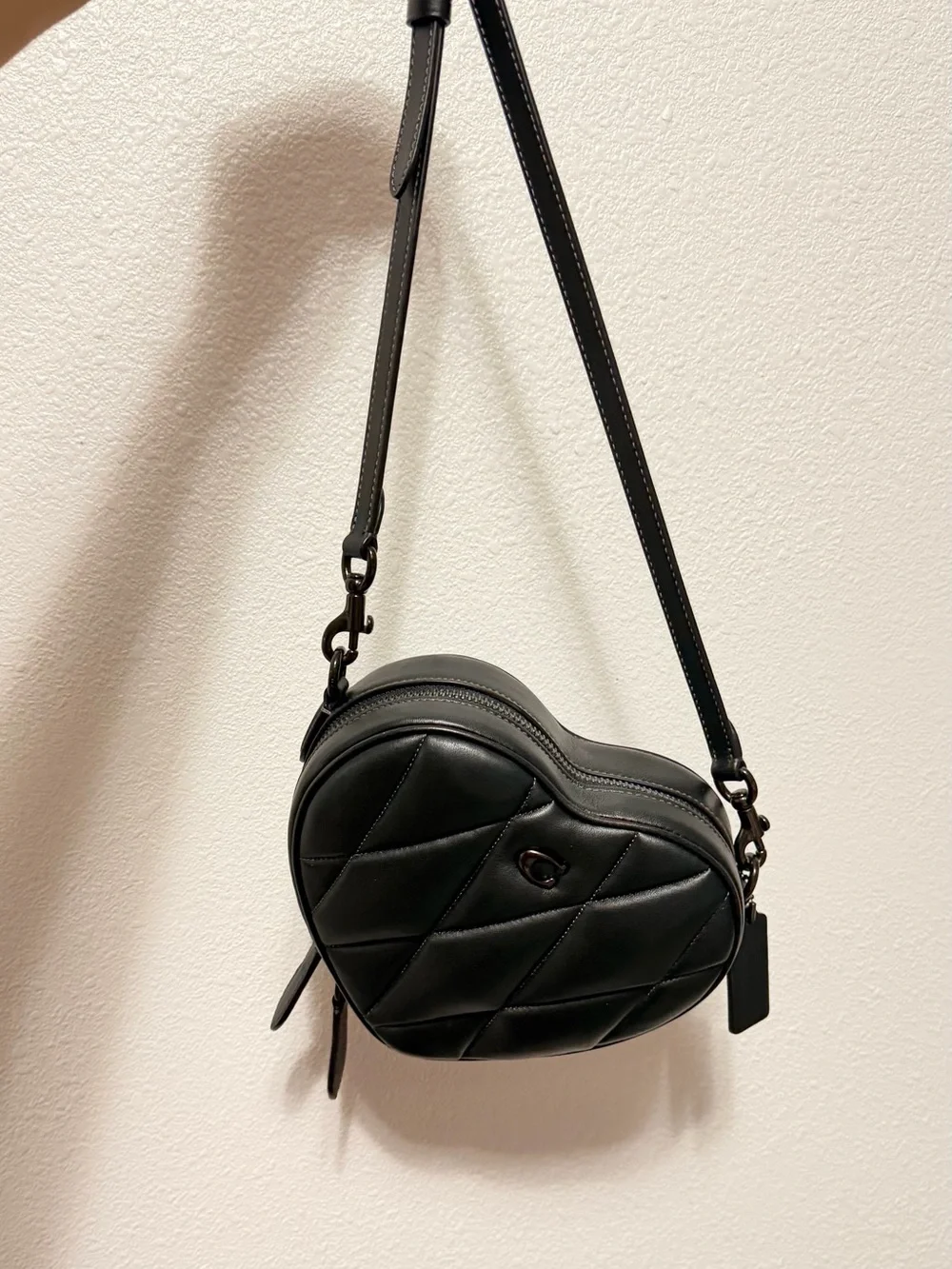 Coach Black Quilted Heart Crossbody Purse